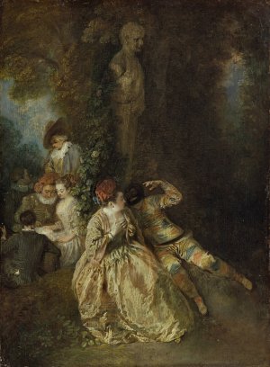 Voulez vous triompher des Belles by Jean-Antoine Watteau Oil Painting