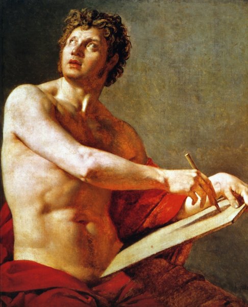 Main Product Photo of Academic Study of a Male Torse Painting by Jean-Auguste-Dominique Ingres
