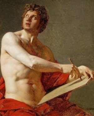 Academic study of a nude man by Jean Auguste Dominique Ingres Oil Painting