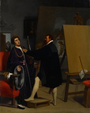 Aretino in the Studio of Tintoretto by Jean Auguste Dominique Ingres Oil Painting