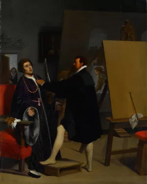 Aretino in the Studio of Tintoretto by Jean Auguste Dominique Ingres Oil Painting