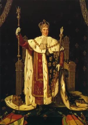 Charles X Inn His Coronation Robes by Jean-Auguste-Dominique Ingres Oil Painting