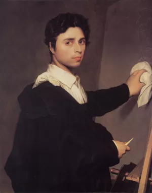 Copy after Ingres's 1804 Self-Portrait by Jean-Auguste-Dominique Ingres - Oil Painting Reproduction