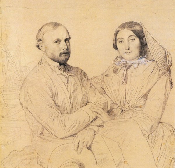 Main Product Photo of Edmond Ramel and His Wife, Born Irma Donbernard Painting by Jean-Auguste-Dominique Ingres
