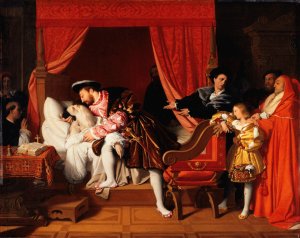Francois Ier recoit les derniers soupirs de Leonard de Vinci Oil painting by Jean Auguste Dominique Ingres