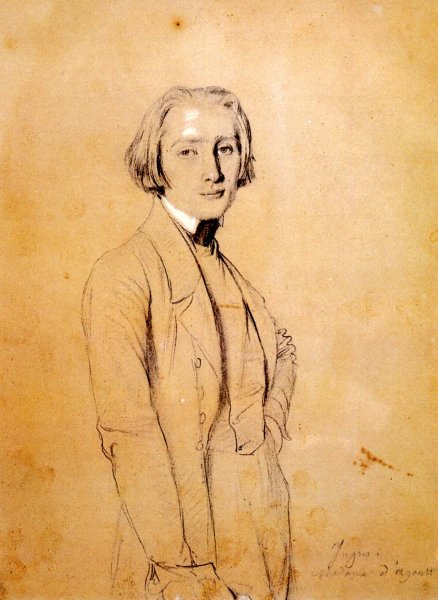 Franz Liszt by Jean-Auguste-Dominique Ingres - Hand-Painted Oil Painting Reproduction