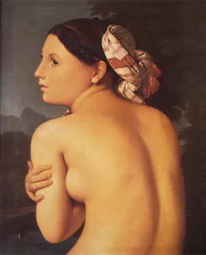 Half-Figure of a Bather by Jean-Auguste-Dominique Ingres - Oil Painting Reproduction