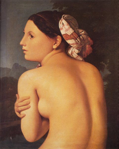 Half-Figure of a Bather by Jean-Auguste-Dominique Ingres - Hand-Painted Oil Painting Reproduction