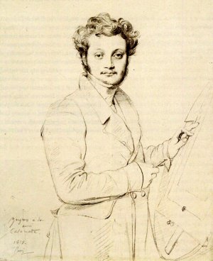 Luigi Calamatta Oil painting by Jean-Auguste-Dominique Ingres