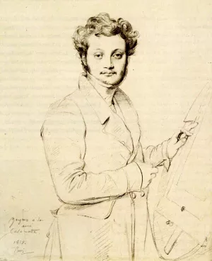 Luigi Calamatta Oil painting by Jean-Auguste-Dominique Ingres