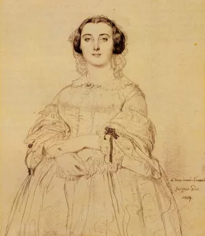Madame Charles Simart, Born Amelie Baltard Oil painting by Jean-Auguste-Dominique Ingres