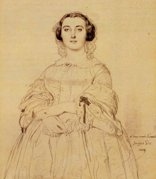 Main Product Photo of Madame Charles Simart, Born Amelie Baltard Painting by Jean-Auguste-Dominique Ingres