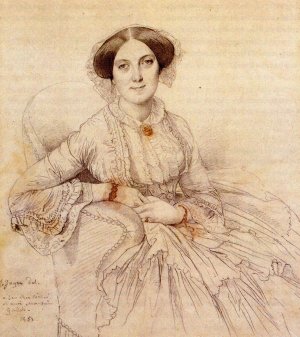 Madame Felix Gallois, Born Nathalie Rose Joachime Bochet Oil painting by Jean-Auguste-Dominique Ingres