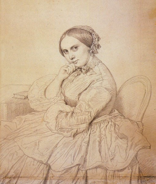 Madame Jean Auguste Dominique Ingres, Born Delphine Ramel by Jean-Auguste-Dominique Ingres - Hand-Painted Oil Painting Reproduction