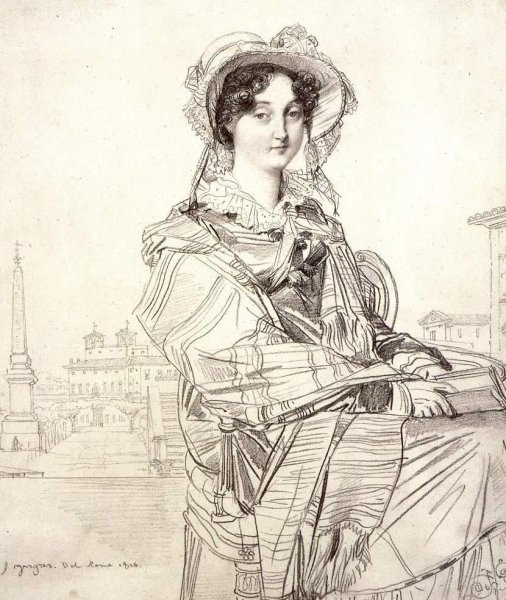Mrs Charles Badham by Jean-Auguste-Dominique Ingres - Hand-Painted Oil Painting Reproduction