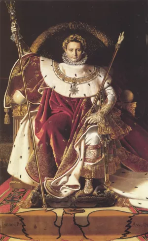 Napoleon I on His Imperial Throne by Jean-Auguste-Dominique Ingres - Oil Painting Reproduction