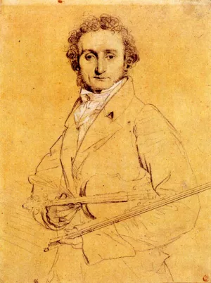 Niccolo Paganini by Jean-Auguste-Dominique Ingres - Oil Painting Reproduction