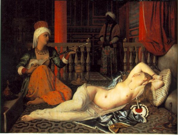 Odalisque with a Slave by Jean-Auguste-Dominique Ingres - Hand-Painted Oil Painting Reproduction