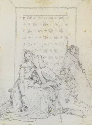 Paolo et Francesca by Jean-Auguste-Dominique Ingres Oil Painting