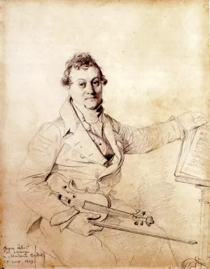Pierre Marie Francois de Sales Baillot by Jean-Auguste-Dominique Ingres - Oil Painting Reproduction