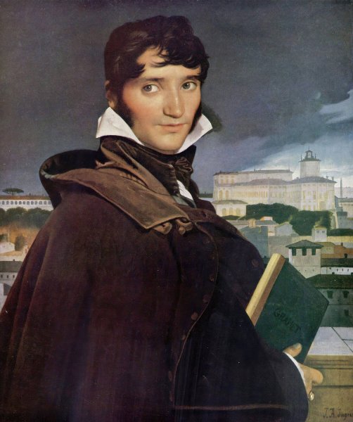 Portrait of Francois Marius Granet  by Jean Auguste Dominique Ingres - Hand-Painted Oil Painting Reproduction