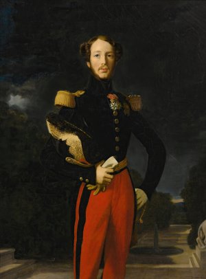 Portrait Of Prince Ferdinand-Philippe, Duc D'orleans, Before The Chateau De Saint-Cloud's Garden by Jean Auguste Dominique Ingres Oil Painting