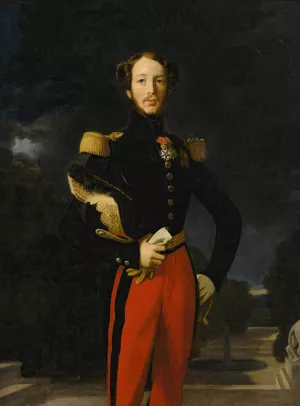 Portrait Of Prince Ferdinand-Philippe, Duc D'orleans, Before The Chateau De Saint-Cloud's Garden Oil painting by Jean Auguste Dominique Ingres