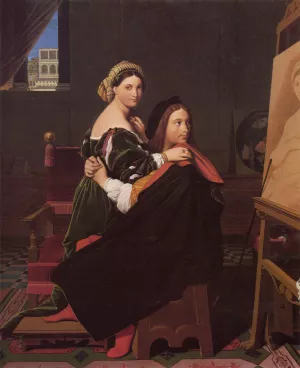 Raphael and the Fornarina by Jean-Auguste-Dominique Ingres - Oil Painting Reproduction