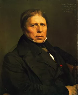 Self Portrait at the Age of 78 by Jean-Auguste-Dominique Ingres Oil Painting