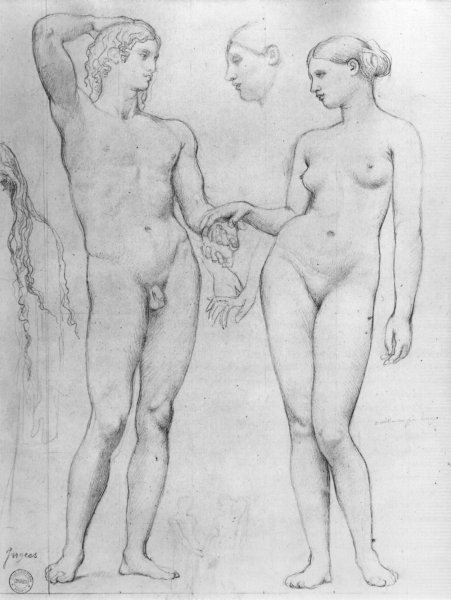 Main Product Photo of Study for The Golden Age Painting by Jean-Auguste-Dominique Ingres