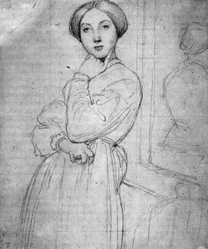 Study for Vicomtesse d'Hausonville, born Louise Albertine de Broglie Oil painting by Jean-Auguste-Dominique Ingres
