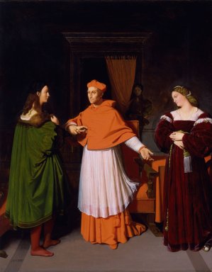 The Betrothal of Raphael and the Niece of Cardinal Bibbiena by Jean Auguste Dominique Ingres Oil Painting