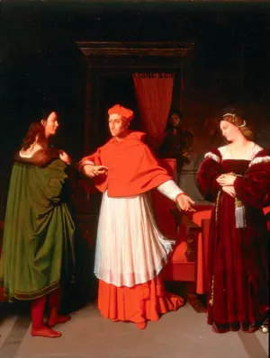 The Betrothal of Raphael and the Niece of Cardinal Bibbiena by Jean-Auguste-Dominique Ingres Oil Painting
