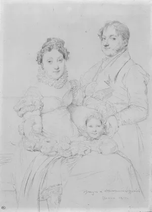 The Cosimo Andrea Lazzerini Family by Jean-Auguste-Dominique Ingres Oil Painting