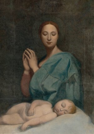 The Virgin With The Sleeping Infant Jesus by Jean Auguste Dominique Ingres Oil Painting