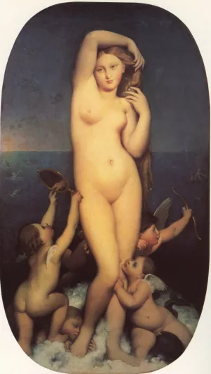 Venus Anadyomene by Jean-Auguste-Dominique Ingres Oil Painting