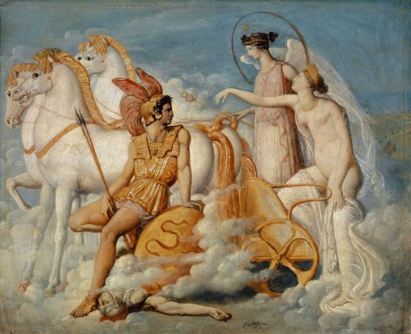Venus, Injured By Diomedes, Returns To Olympus  by Jean Auguste Dominique Ingres - Hand-Painted Oil Painting Reproduction