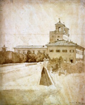 View of the Villa Medici by Jean-Auguste-Dominique Ingres Oil Painting