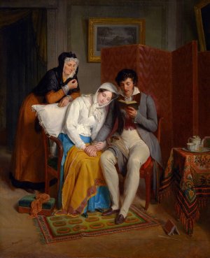 Reading To The Convalescent by Jean-Augustin Franquelin Oil Painting