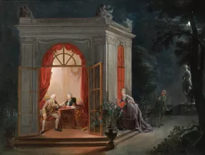 Le Contrat De Mariage Ou L'attente Nerveuse by Jean-Baptiste-Andre Gautier D'Agoty Oil Painting