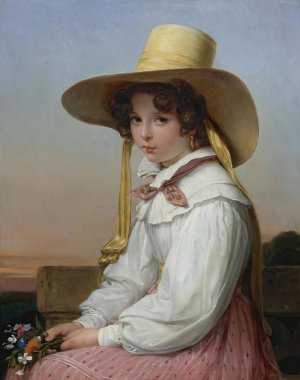 Portrait Of Nency Destouches by Jean-Baptiste Auguste Vinchon Oil Painting
