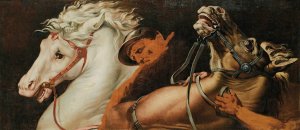 Scared horses, after Raffaello by Jean-Baptiste Auguste Vinchon Oil Painting