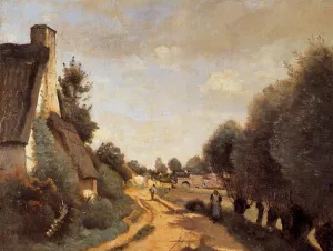 A Road near Arras by Jean-Baptiste-Camille Corot - Oil Painting Reproduction