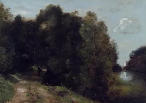 A Road Through the Trees by Jean-Baptiste-Camille Corot - Oil Painting Reproduction
