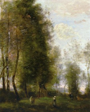 A Shady Resting Place by Jean-Baptiste-Camille Corot Oil Painting
