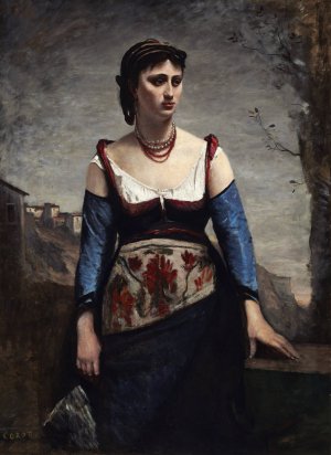 Agostina by Jean-Baptiste-Camille Corot Oil Painting