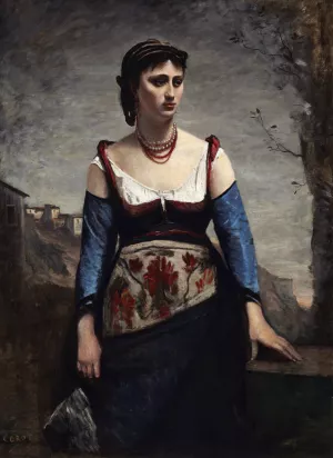 Agostina by Jean-Baptiste-Camille Corot Oil Painting