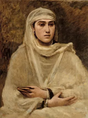 Algerian Woman by Jean-Baptiste-Camille Corot - Oil Painting Reproduction