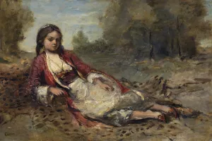 Algerienne by Jean-Baptiste-Camille Corot Oil Painting