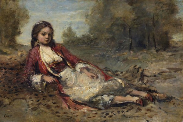 Algerienne  by Jean-Baptiste-Camille Corot - Hand-Painted Oil Painting Reproduction